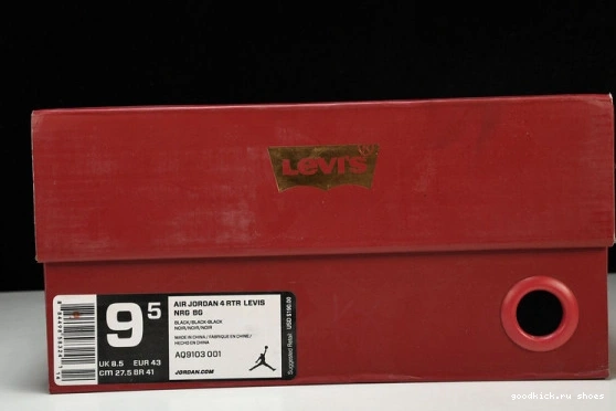 NRG - AO2571-001 AO2571-001 Air Black Levis Retro 4  Levis Denim Jordan 0209